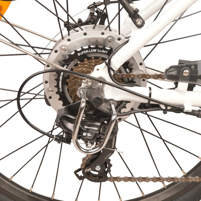 Quality Shimano derailleur and gear shifting system on the DJ City Bike