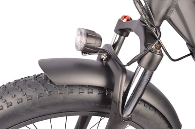 DJ Bikes fat tire ebike, equipped with integrated front headlight ¬– DJ Fat Bike