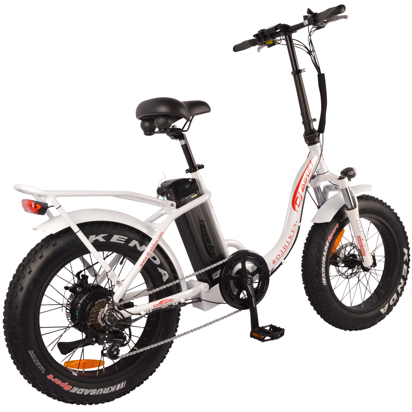 DJ Bikes great value for a folding electric bike, loaded with accessories, fenders, racks and more