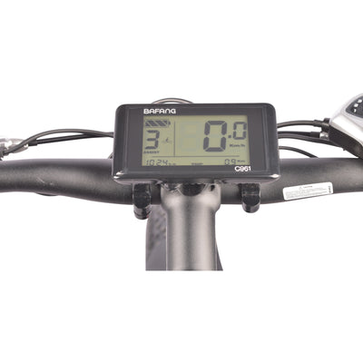 DJ Mid Drive Fat Bike LCD display with 5-level pedal assist function, speed, time and distance