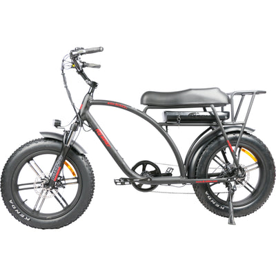 DJ Super Bike, retro-style 750W fat tire electric mini bike from DJ Bikes