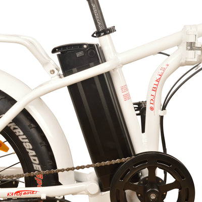 DJ Folding Bike, an electric folding fat bike with long lasting 48V battery and charger