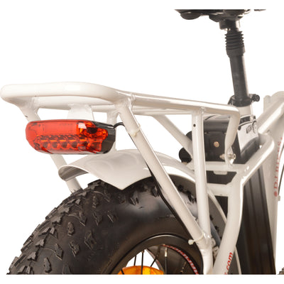 DJ Bikes electric folding bike fenders and storage rack with integrated taillight, a great value
